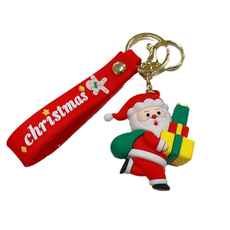 Wholesale Christmas Tree Snowman Reindeer PVC Keychain